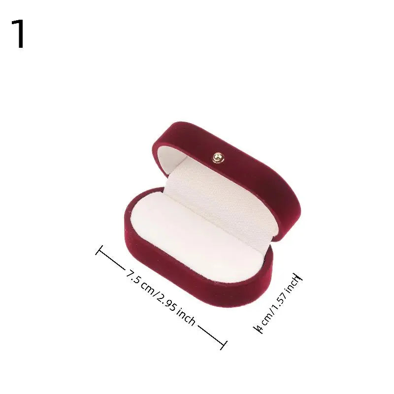 Flocking Gold Buckle Jewelry Box Red Velvet