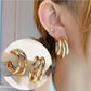 925 Silver Needle Korean Fashion Leaf Flower Earrings For Women Metal Earings Jewelry 2025 Trending Women's Gold Color Earrings