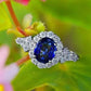2025 New Blue Cube Zircon Ring Fashionable and Elegant High End Women's Bridal Wedding Luxury Personalized Jewelry Accessories
