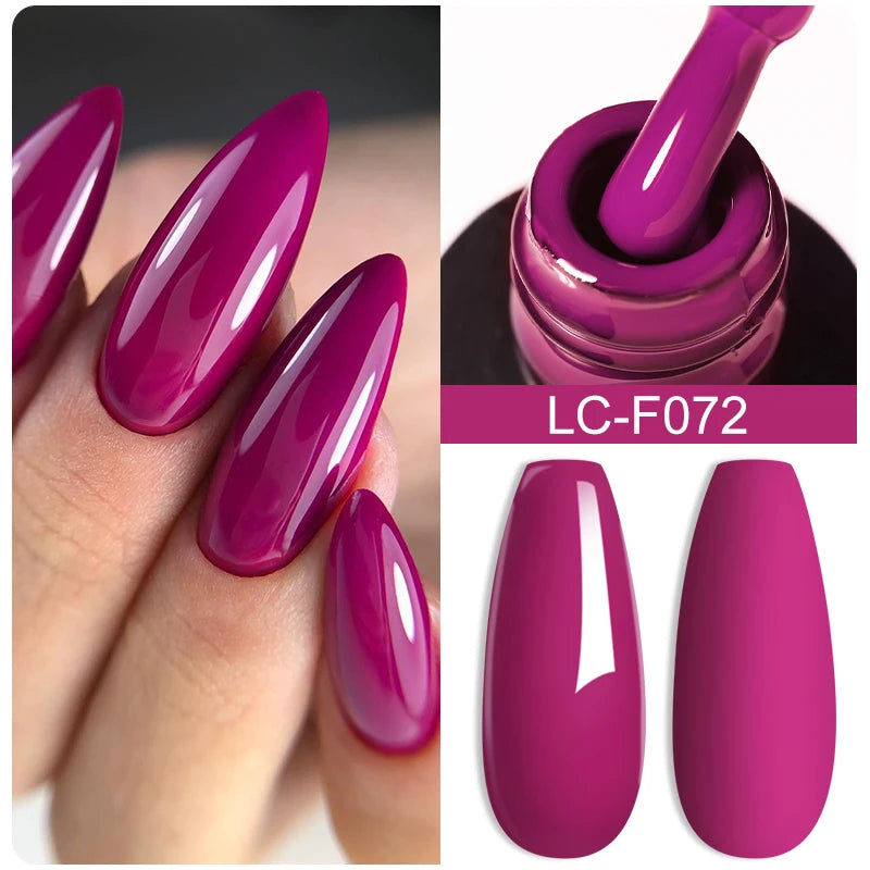 LILYCUTE 7ml Translucent Jelly Gel Nail Polish Autumn Colorful Rose Red Purple Semi Soak off UV LED Nail Art UV LED Gel Varnish