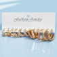 A Set of 6 Pairs of Elegant and Simple Style Combination Earrings for Women, Suitable for Daily Outings