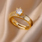 Delicate Colorful Zircon Rings for Women New In Gold Color Wedding Ring Aesthetic Fashion Jewelry Gift anillos mujer