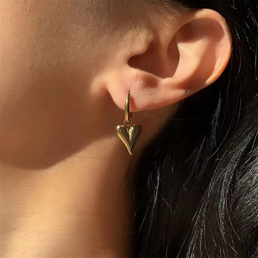 EILIECK 316L Stainless Steel Heart Love Necklace Bracelets Earrings Set For Women New Trendy 18K Gold Plated Waterproof Jewelry