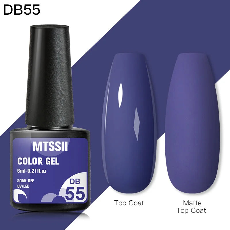 Mtssii 6ML Reflective Gel Nail Polish Shiny 14 Colors Semi-permanent UV Gel varnish Hybrid Nail Polish for Nail Art Manicure