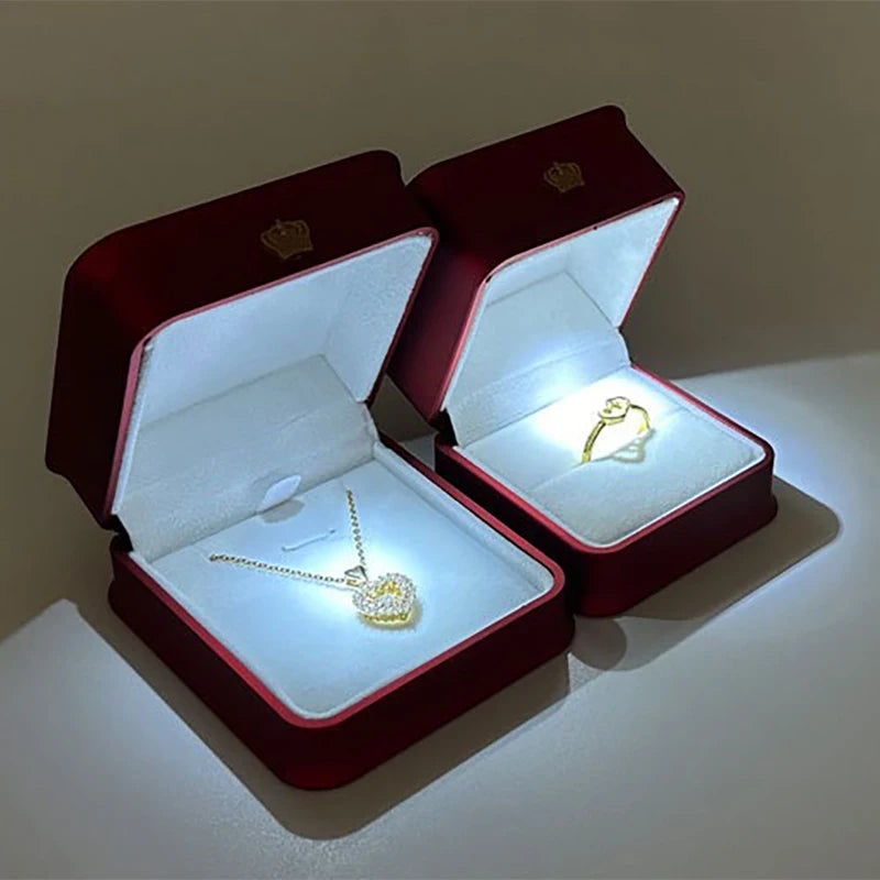 Crown Jewelry Box With Lighted LED