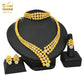 ANIID Luxury Indian Jewelry Sets for Women Party Dubai 24K Gold Color Necklace Set African Wedding Traditional Jewelry Gifts