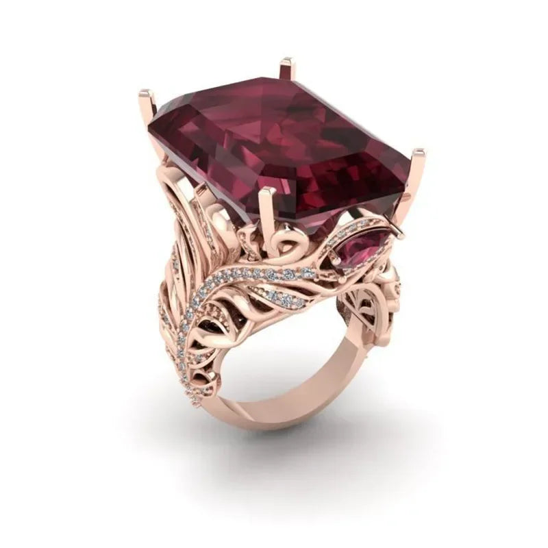 Gorgeous Sparkling Crystal Zircon Design Ring for Women, Exquisite and High-end Accessories  Women's Temperament Jewelry