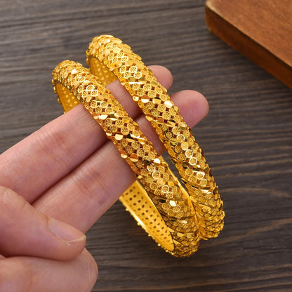 Bangrui 24K Dubai Gold Color Wedding Jewelry For Women Men Saudi Arab Bracelet&Bangles Jewelry