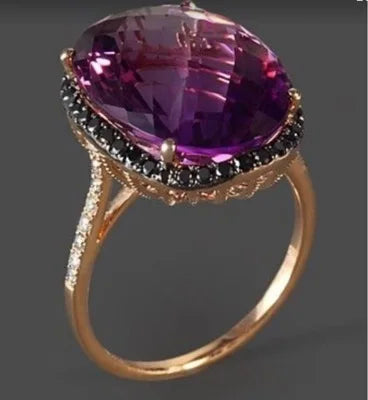 Fashion Ladies Large Oval Crystal Wedding Engagement Ring Inlaid Dove Egg Zircon Party Fashion Jewelry High Quality Jewelry