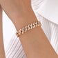 Paperclip Chain Bracelet 14K Gold Plated Cubic Zirconia Watch Strap Chunky Link Adjustable Stackable Jewelry For Women Girl Gift