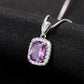 2025 Gorgeous White/Green/Purple/Pink Cubic Zirconia Women Necklace Simple and Elegant Design Female Wedding Trendy Jewelry