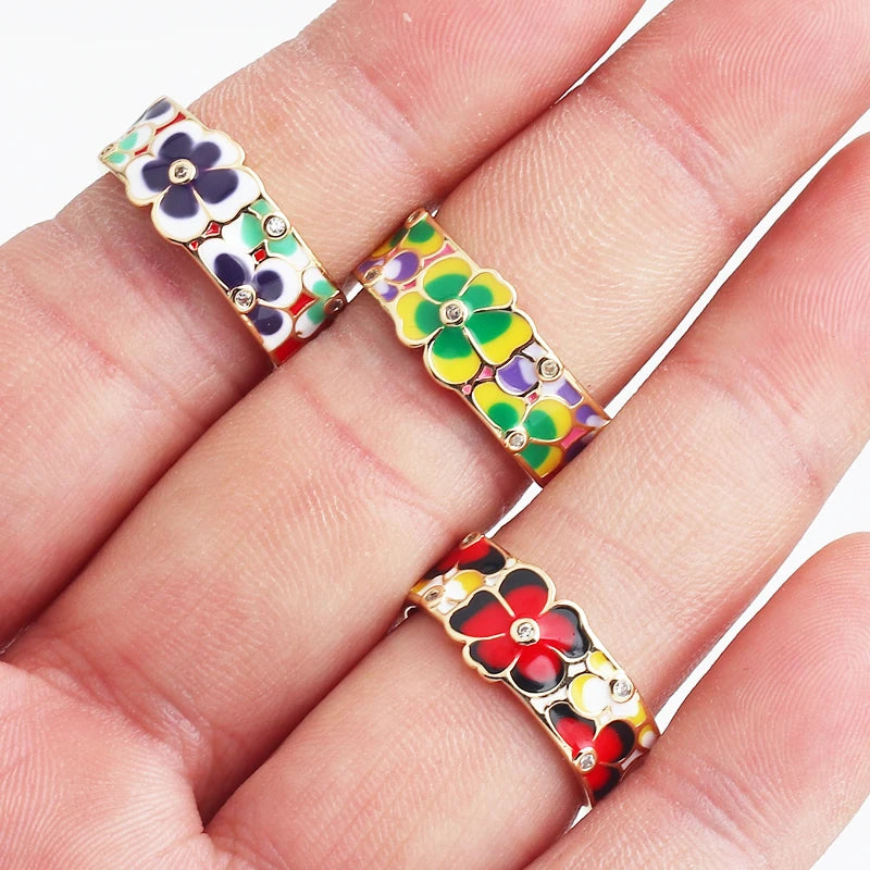 2025 New Rings For Women Creative Handmade Enamel Craft Women's Rings Women's Party Jewelry Epoxy Craft Womens Rings