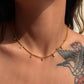 Boho Multi Pendant Zircon Tassel Beads Chains Choker Necklace for Women 18k Gold Plated Stainless Steel Tarnish Free Jewelry