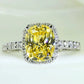 New Elegant Yellow Cubic Zirconia Women Rings Luxury Wedding Anniversary Party Lady's  Accessories Bright Fashion Jewelry