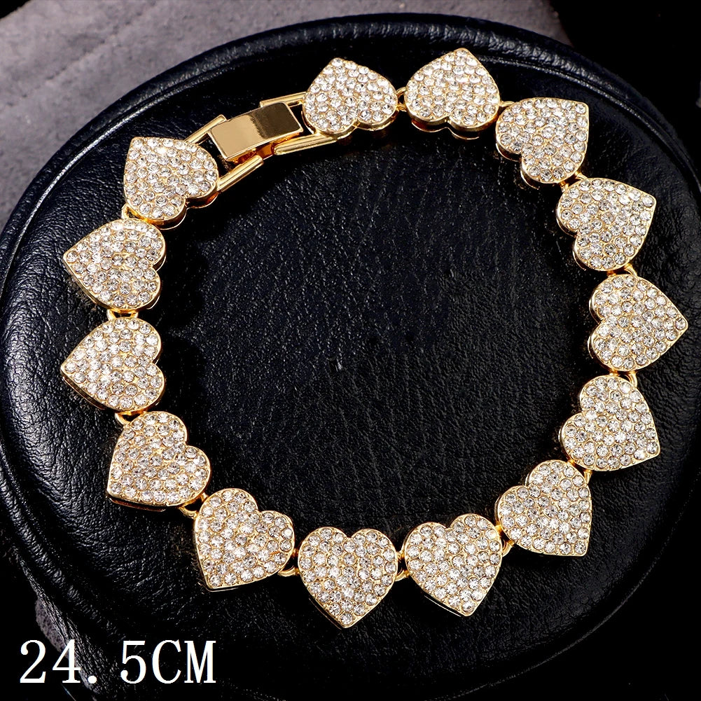 Flatfoosie Hip Hop Iced Out Chunky Cuban Chain Anklets For Women Luxury Rhinestone Link Ankle Bracelet Beach Barefoot Jewelry