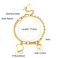 LUXUSTEEL Stainless Steel Heart Coin Charm Bracelet for Women Girl Golden Color Cuban Link Chain Bracelet Jewelry Gift 20cm