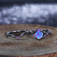 Elegant and Luxurious Synthetic Opal Vine Leaf Engagement Wedding Ring Wedding Jewelry Accessory Valentine's Day Gift