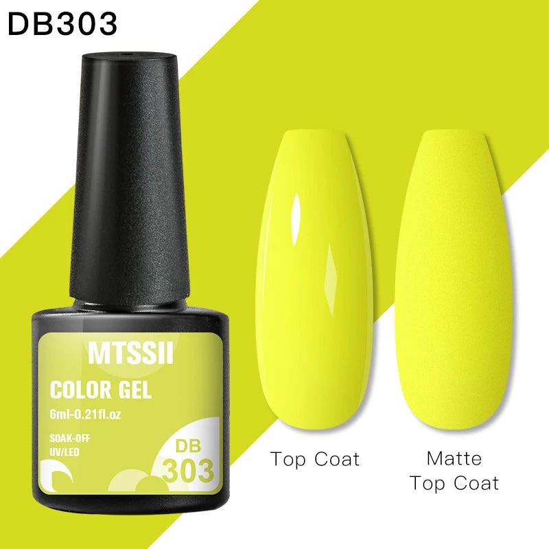 Mtssii 6ML Reflective Gel Nail Polish Shiny 14 Colors Semi-permanent UV Gel varnish Hybrid Nail Polish for Nail Art Manicure