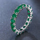 Luxury AAA CZ Green Wedding Rings for Women New Romantic Crystal Engagement Finger Ring France Party Bride Jewelry