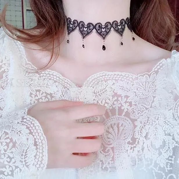Neo-Gothic Punk Black Sexy Lace Chokers Necklace For Women Fashion Retro Clavicle Chain Halloween Collar Choker Steampunk Gifts