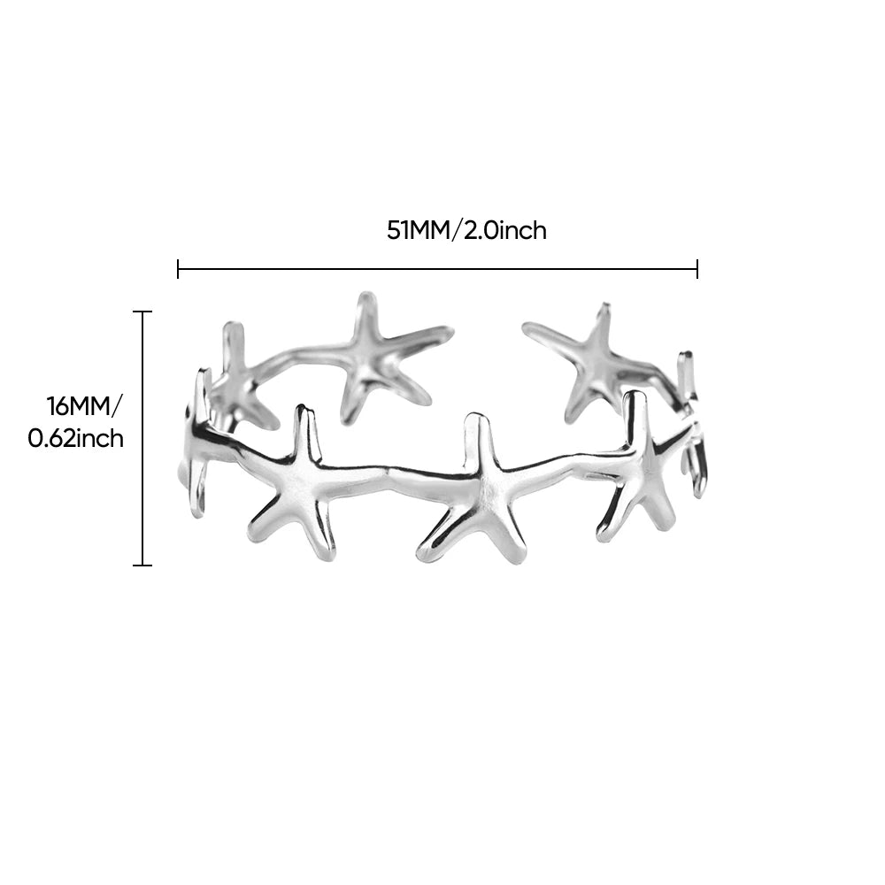 316L Stainless Steel Shell Starfish Bangles for Women Fashion Gold Silver Color Cuff Bangle Bracelet Femme Aesthetic Jewelry
