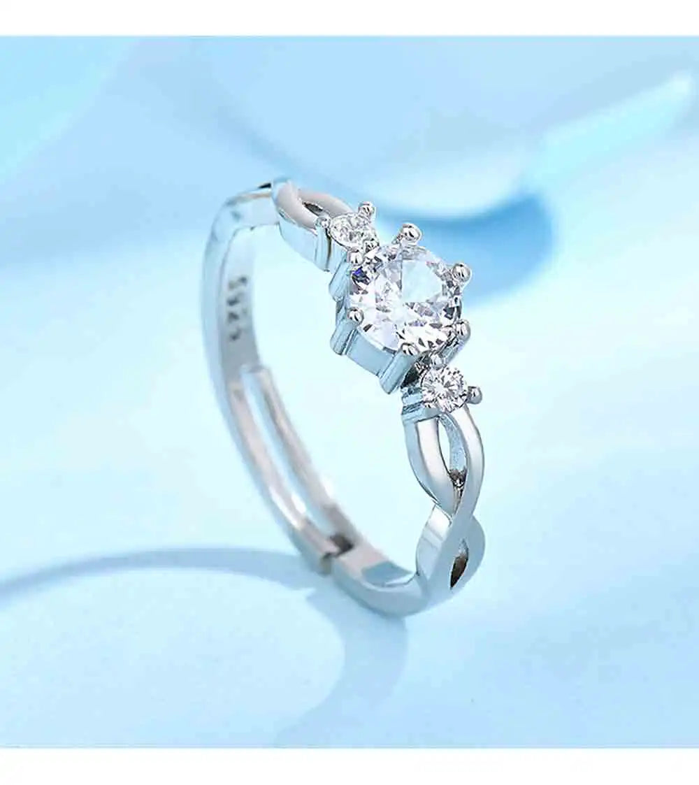 European American Fashion New Vintage Hollow Out Zircon Rings Hip Hop Party Opening Adjustable Ring for Women Gift