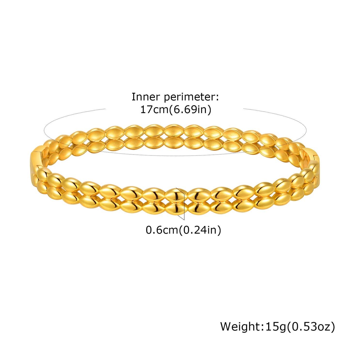 Vnox Romantic Zircon Cuff Bracelet For Women Geometric Fashion Lady Jewelry Stainless Steel Bangles Party Gold Color Never Fade