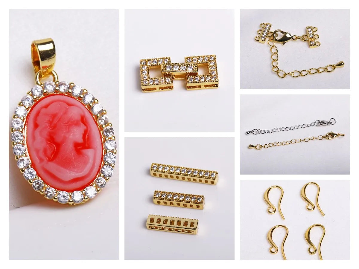 Trendy Earrings Accessories 18K Gold Plated Metal Round Earwires Earring Fasteners Hooks For DIY Women Ear Jewelry Making