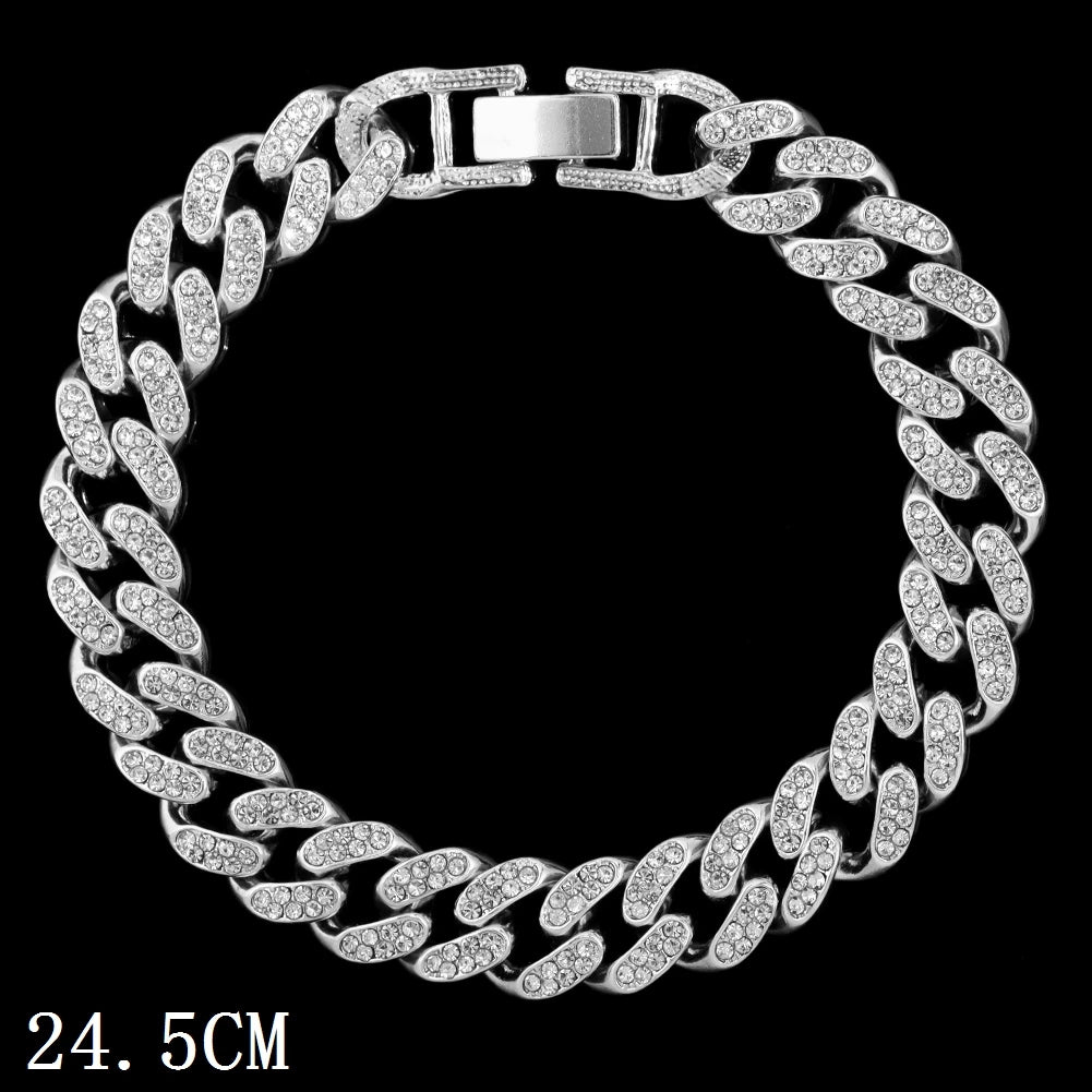 Flatfoosie Hip Hop Iced Out Chunky Cuban Chain Anklets For Women Luxury Rhinestone Link Ankle Bracelet Beach Barefoot Jewelry