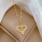 Trendy Heart Stainless Steel Zirconia Necklaces For Women Girls Love Gold Color Metal Necklace Party Birthday Daily Jewelry