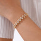 Paperclip Chain Bracelet 14K Gold Plated Cubic Zirconia Watch Strap Chunky Link Adjustable Stackable Jewelry For Women Girl Gift