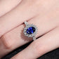 2025 Luxury Prong Setting-Rings For Women With Deep Blue Zircon Stone Anniversary Gift   Wife Micro Paved Middle