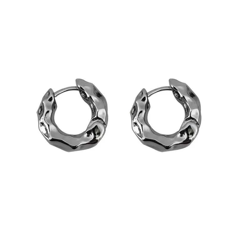 New Hot Sell Trendy 925 Sterling Silver Circle Earrings for Women Real Silver Ear Hoop Earrings