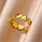 Fashion Zircon Heart Rings for Women Stainless Steel Gold Color Adjustable Wedding Couple Ring Aesthetic Jewelry bague femme
