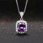2025 Gorgeous White/Green/Purple/Pink Cubic Zirconia Women Necklace Simple and Elegant Design Female Wedding Trendy Jewelry