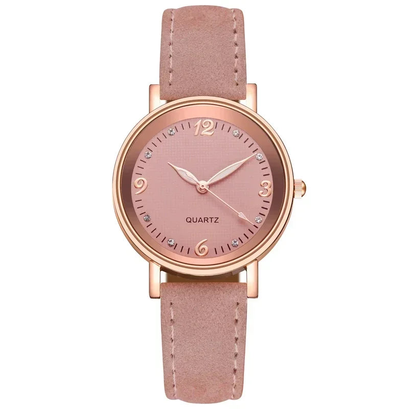 Light Luxury Luminous Quartz Wristwatches for Women Elegant Leather Band Analog Quartz Watches Casual Versatile Watches 스켈레톤 시계