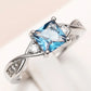 2025 New Fashion Sea Blue Cubic Zirconia Women's Wedding Ring Luxury Engagement Party Elegant   Brilliant Jewelry