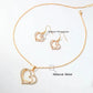 3 Pcs Set Heart Shaped Jewelry Set Of Earrings Pendant Necklace For Women Exquisite Fashion Rhinestone Double Heart Jewelry Set