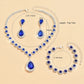 Minimalist Water drops Jewelry Set for Women Crystal Necklace Bracelet Earrings Set Gift Banquet Wedding Anniversary Accessories