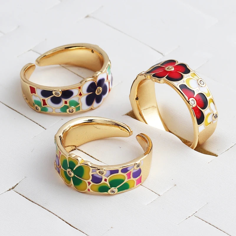 2025 New Rings For Women Creative Handmade Enamel Craft Women's Rings Women's Party Jewelry Epoxy Craft Womens Rings