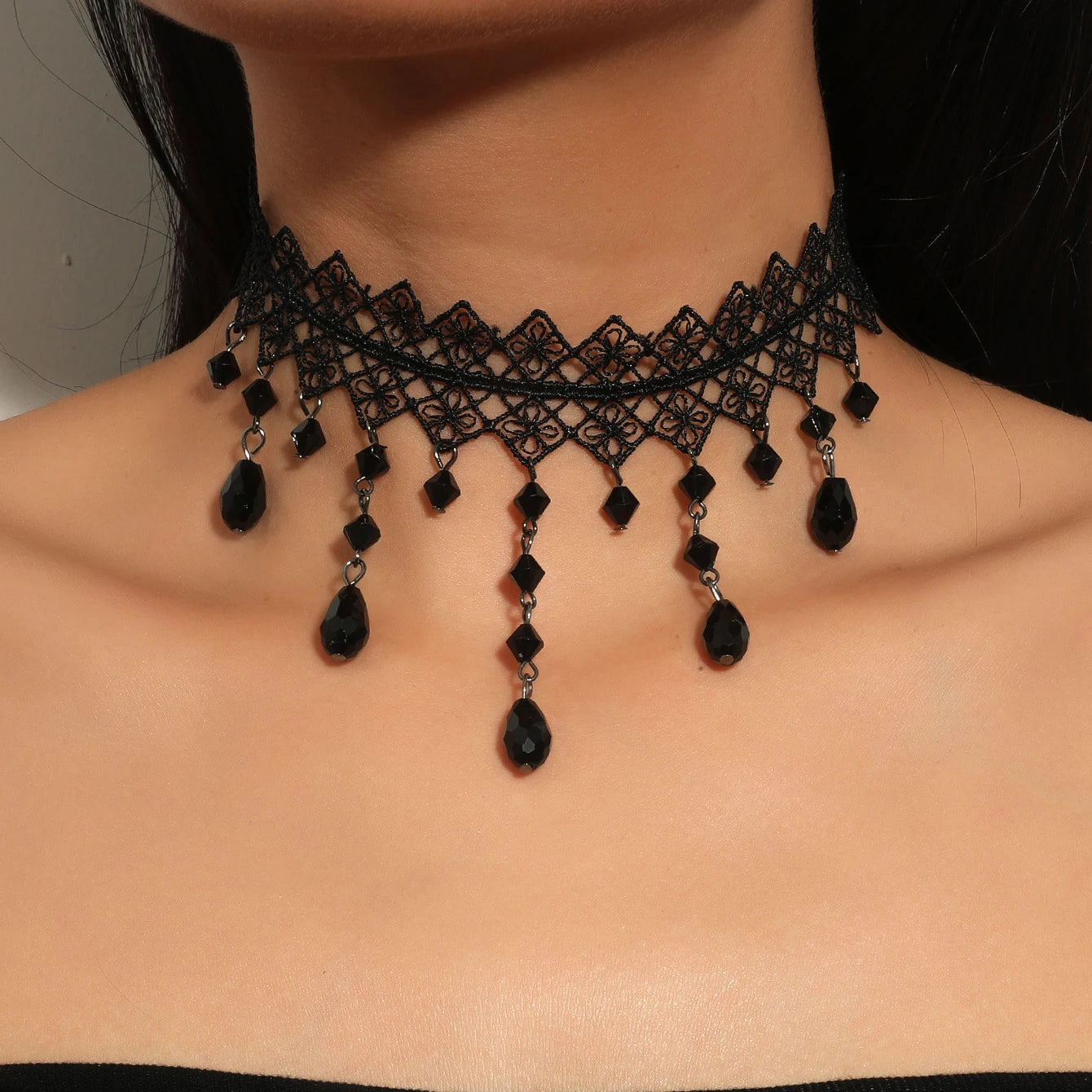 Neo-Gothic Punk Black Sexy Lace Chokers Necklace For Women Fashion Retro Clavicle Chain Halloween Collar Choker Steampunk Gifts