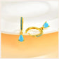 Delicate Cubic Zirconia Drop Earring for Women, Turquoise Droplets