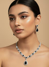 Zenat 3-Piece Crystal Droplet Necklace & Earrings Set