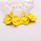 Korean Acrylic Petal Flower Tassel Dangle Earrings For Women Luxury Vintage Fairy Wedding Party Fashion Jewelry Accessories Gift