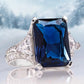2025 Luxury Prong Setting-Rings For Women With Deep Blue Zircon Stone Anniversary Gift   Wife Micro Paved Middle