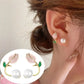 925 Silver Needle Green Flower Earrings For Women Korean Fashion Jewelry 2025 Trending Luxury Zircon Leaf Women's Stud Earrings