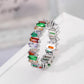 Fashion Luxury Multicolor Charm Zircon Wedding Rings for Women Round Square Stone Party Ring Jewelry