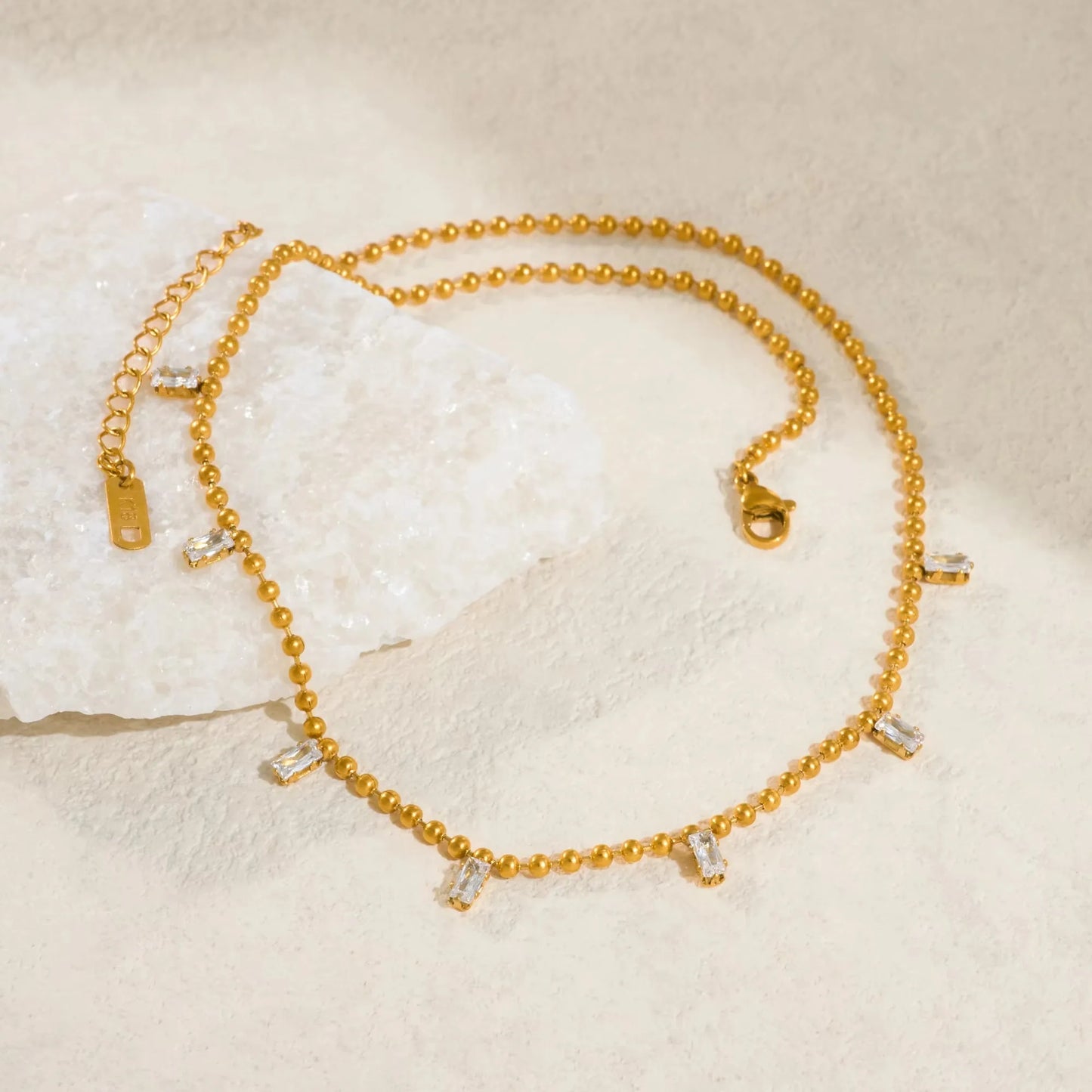 Boho Multi Pendant Zircon Tassel Beads Chains Choker Necklace for Women 18k Gold Plated Stainless Steel Tarnish Free Jewelry