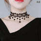 New Sexy Gothic Chokers Crystal Black Lace Neck Choker Necklace Vintage Victorian Women Chocker Steampunk Jewelry