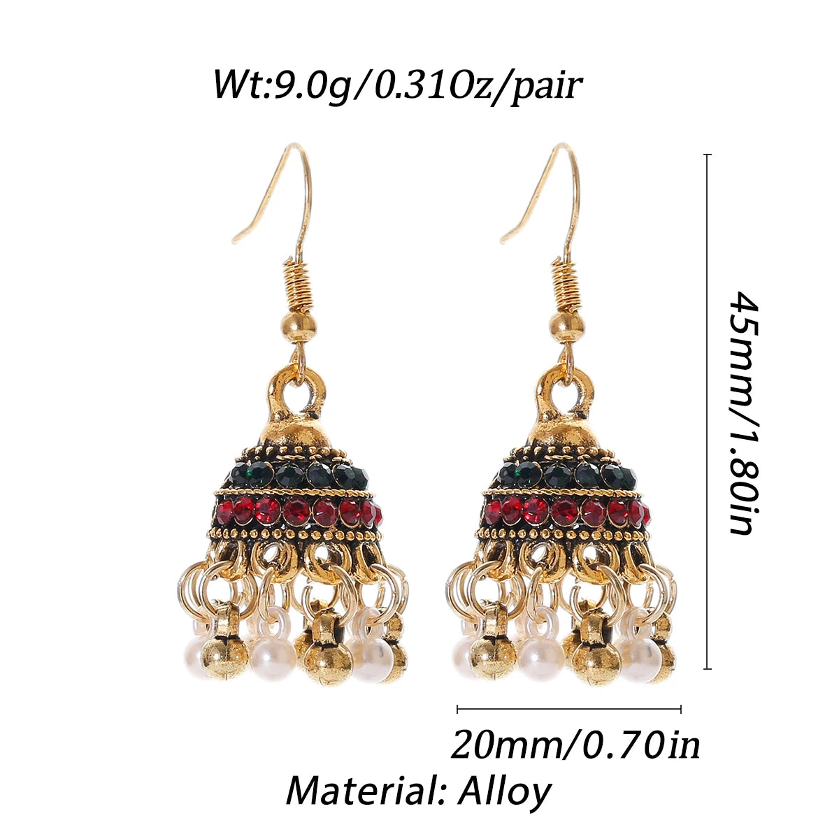 Tibetan Jewelry Silver Color India Geometric Hanging Dangle Drop Earrings Bohemia Bells Jhumka Earrings